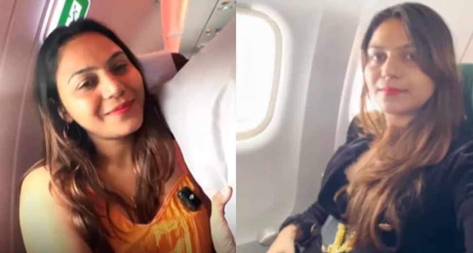 jyoti on plane